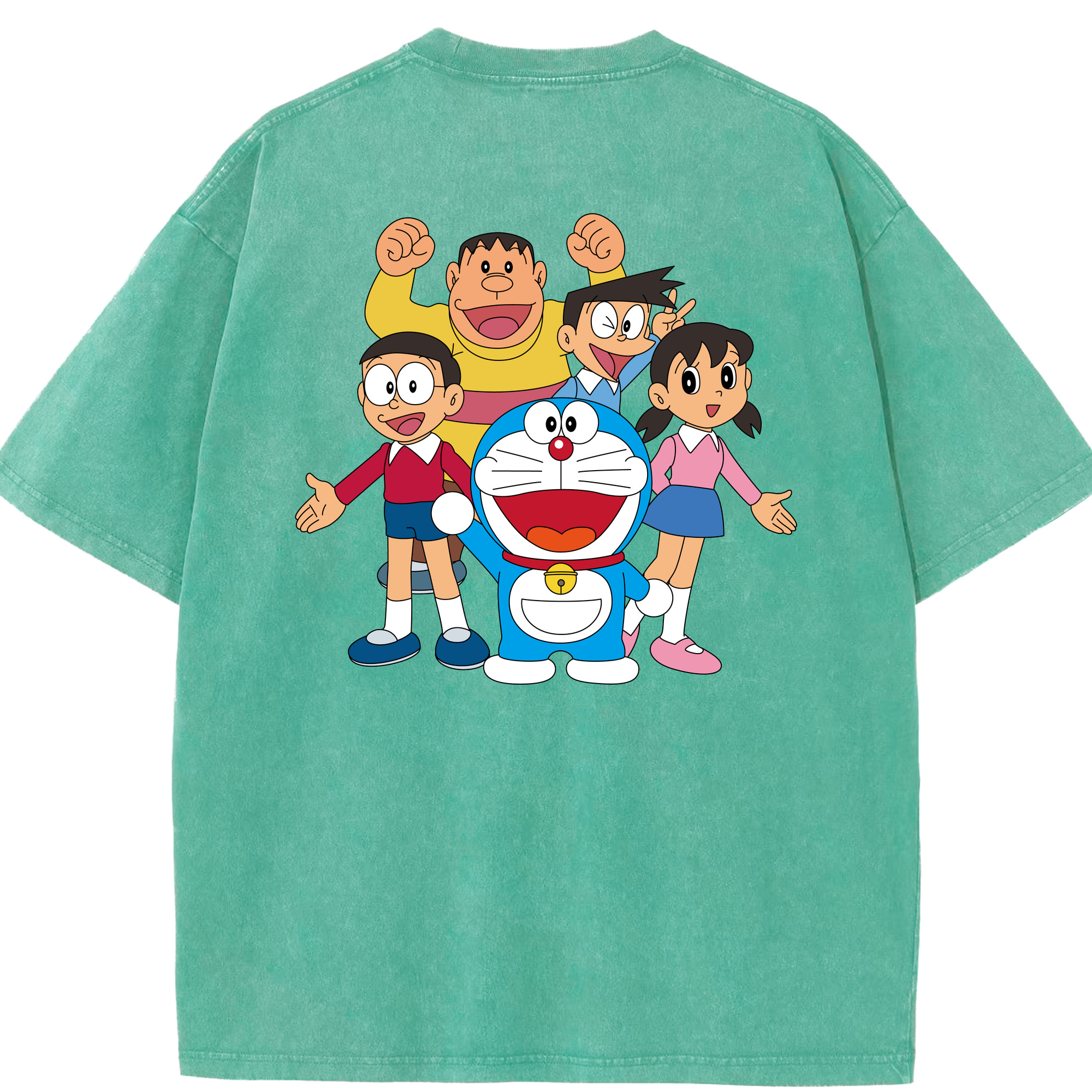 （画像用） ドラえもん 骨川 スネ夫 Doraemon Honekawa Suneo 綿100% ヴィンテージ風 半袖Tシャツ（背面プリント）
